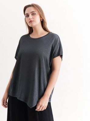 Polera con Brillos y Basta Diagonal en Punta