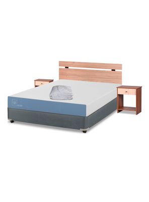 Cama Americana Excellence Full + Set de Muebles Olmo + Plumón