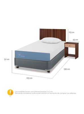Imagen 2 del producto Cama Americana Excellence 1.5 Plazas x190 cm + Set de Muebles Stylo + Almohada