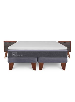 Cama Europea Ortopedic Advance 2 Plazas Base Dividida + Veladores Niger