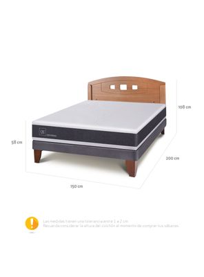 Imagen 2 del producto Cama Europea New Ortopedic 2 Plazas Bn Respaldo New Gales