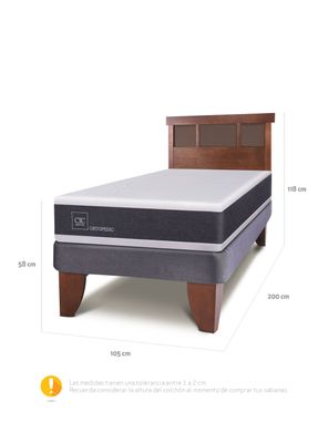 Imagen 2 del producto Cama Europea New Ortopedic 1.5 Plazas Respaldo New Dublin Caramel