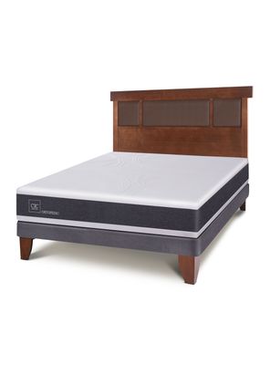 Cama Europea New Ortopedic 2 Plazas Bn Respaldo New Dublin Caramel