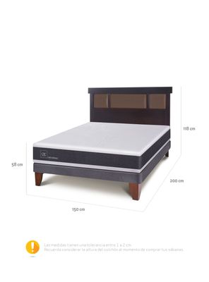 Imagen 2 del producto Cama Europea New Ortopedic 2 Plazas Bn Respaldo New Dublin Choc