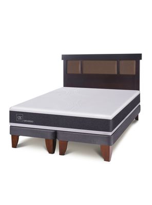 Cama Europea New Ortopedic 2 Plazas Bd Respaldo New Dublin Choc