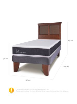 Imagen 2 del producto Cama Europea New Ortopedic 1.5 Plazas Respaldo New Torino