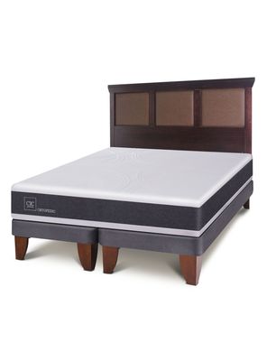 Cama Europea New Ortopedic 2 Plazas Bd Respaldo New Torino Choc