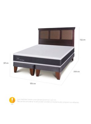 Imagen 2 del producto Cama Europea New Ortopedic King Respaldo New Torino Choc