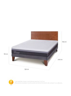 Imagen 2 del producto Cama Europea Ortopedic Advance 2 Plazas Base Normal + Respaldo New Villarrica