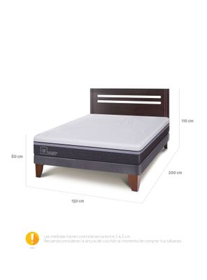 Imagen 2 del producto Cama Europea Ortopedic Advance 2 Plazas Base Normal + Respaldo New Munich