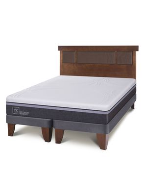 Cama Europea Ortopedic Advance 2 Plazas Base Dividida + Respaldo New Dublín Caramelo