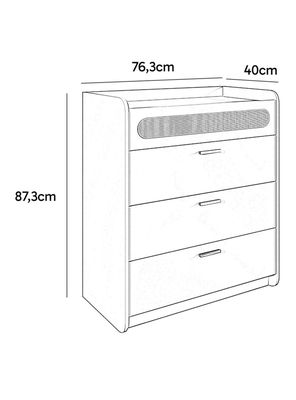 Imagen 2 del producto Cómoda Duna Gris 4 Cajones