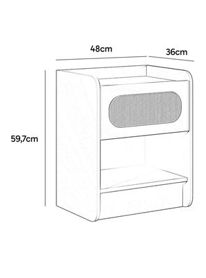Imagen 2 del producto Velador Duna Blanca 1 Cajón