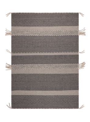Alfombra 160 x 230 cm Wool Tribal Rayas Gris