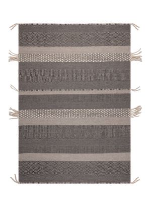 Alfombra 190 x 290 cm Wool Tribal Rayas Gris