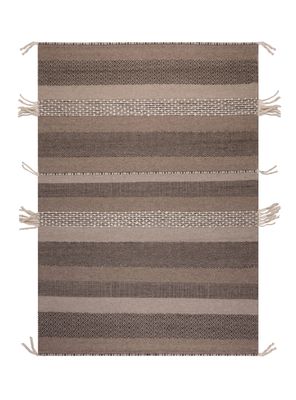 Alfombra 190 x 290 cm Wool Tribal Rayas Café