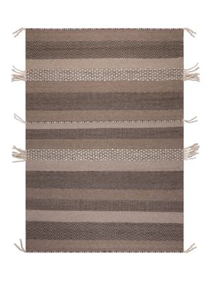 Alfombra 240 x 340 cm Wool Tribal Rayas Café