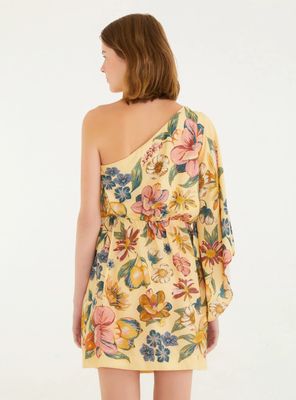 Imagen 2 del producto Vestido Corto Manga Asimétrica Diseño Floral