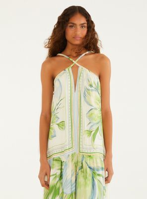 Imagen 2 del producto Vestido Largo Halter Cruzado con Diseño Floral