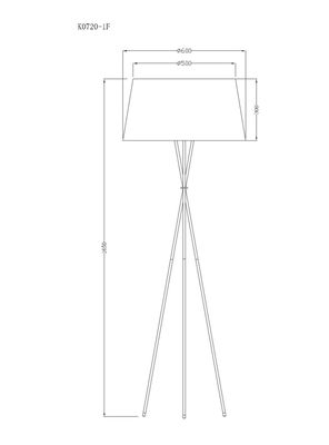 Imagen 2 del producto Lámpara Pie Trípode Cromado Diseño 3
