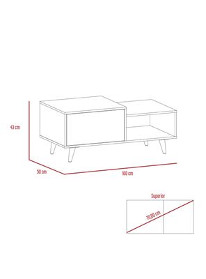 Imagen 2 del producto Mesa de Centro Bora (1C) Rovere + Blanco M