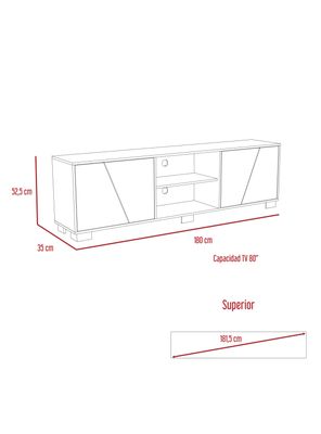Imagen 2 del producto Rack Fraktal TV 80"" Z-180 Habano-Miel