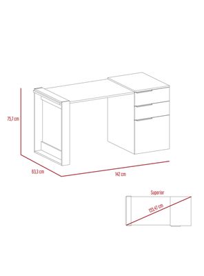 Imagen 2 del producto Escritorio Office 13 Ceniza-Plomo