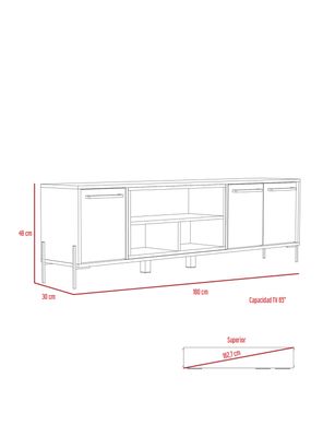 Imagen 2 del producto Rack TV 65"" Shanghai Duna-Wengue
