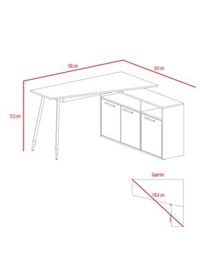 Imagen 2 del producto Escritorio Singapur 130 Duna-Taupe
