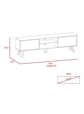 Imagen 2 del producto Rack Vassel Tv 80"" Z-180 Miel-Plomo