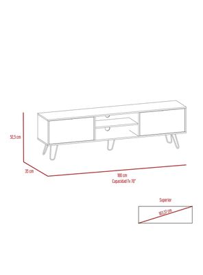 Imagen 2 del producto Rack Vassel Tv 80"" Z-180 Habano-Blanco