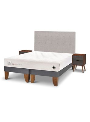Cama Europea Cocopedic 2 Plazas Base Dividida + Set Muebles Tigris