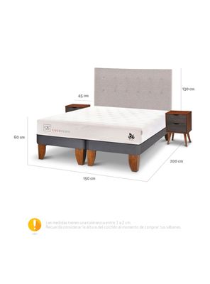 Imagen 2 del producto Cama Europea Cocopedic 2 Plazas Base Dividida + Set Muebles Tigris