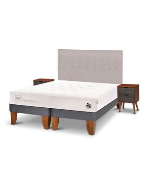 Cama Europea Cocopedic King + Set Muebles Tigris