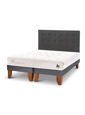Cama Europea Cocopedic 2 Plazas Base Dividida + Respaldo Eufrates
