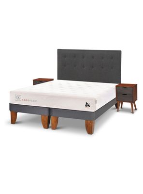 Cama Europea Cocopedic 2 Plazas Base Dividida + Set Muebles Eufrates