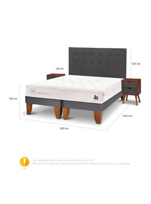 Imagen 2 del producto Cama Europea Cocopedic 2 Plazas Base Dividida + Set Muebles Eufrates