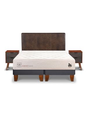 Cama Europea Cocopedic King + Set Muebles Baker