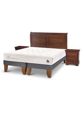 Cama Europea Cocopedic 2 Plazas Base Dividida + Set Muebles Miro