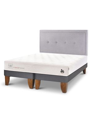Cama Europea Cocopedic 2 Plazas Base Dividida + Respaldo Ganges