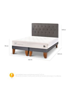 Imagen 2 del producto Cama Europea Cocopedic 2 Plazas Base Dividida + Respaldo Kavery