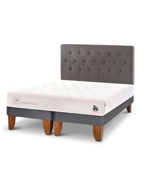 Cama Europea Cocopedic 2 Plazas Base Dividida + Respaldo Kavery