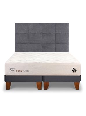 Cama Europea Cocopedic 2 Plazas Base Dividida + Respaldo Tamesis