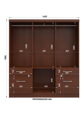 Imagen 2 del producto Clóset Liliana 6 Puertas 4 Cajones