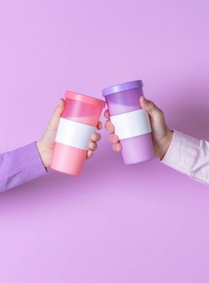 Imagen 2 del producto Vaso Mug para Café 500 ml Nutri Rosa Translúcido