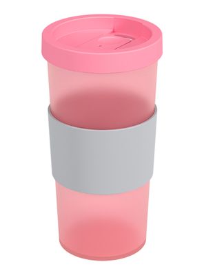 Vaso Mug para Café 500 ml Nutri Rosa Translúcido
