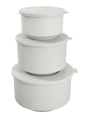 Juego 3 Potes Redondos con Tapa Blanco