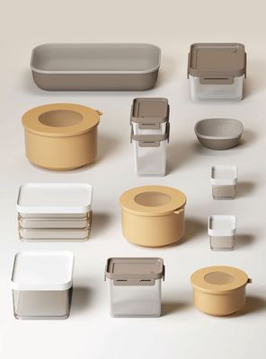 Imagen 2 del producto Pote Contenedor Hermético Tapa Flap 900 ml Gris