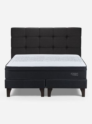 Imagen 2 del producto Cama Europea Tempo 2 Plazas Base Dividida + Respaldo Issey Grafito