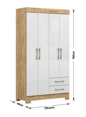 Imagen 2 del producto Clóset 4 Puertas 2 Cajones Escocia